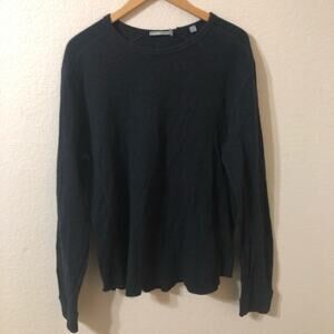 Vince Mens Cotton Black Gray Sweater Shirt - Size XL